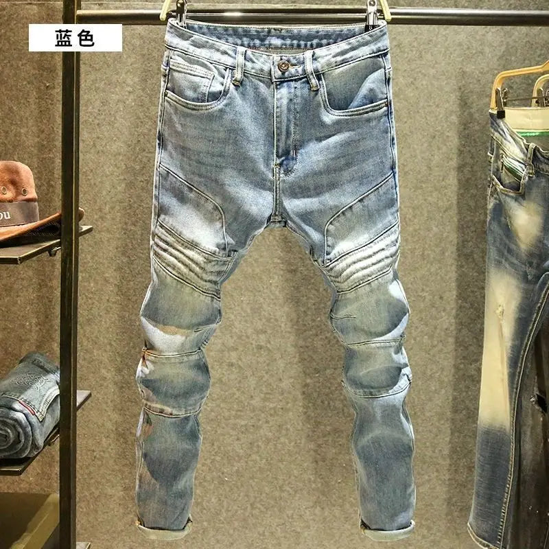 Designer Men's Jeans Luxury Fashion Slim Fit Denim Jeans Stylish korean and Casual Spring and Autumn Look Casual Pencil Pants