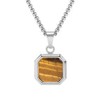 PENDRA Square Stone Natural Pendant Necklace