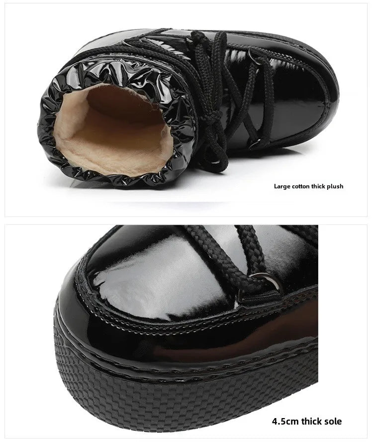 -40 2025 New Women's Winter Moon Medium Tube Waterproof Space Ankle Snow Boots