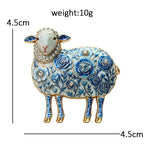PENDRA Porcelaine Blue-White Goat Brooch