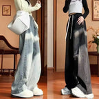 Scimitar Jeans Washed Casual Straight New High Street Retro Wide-leg Trousers Low Rise Jeans Clothing Streetwear Men
