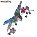 PENDRA Hummingara Full-Crystal Hummingbird Brooch