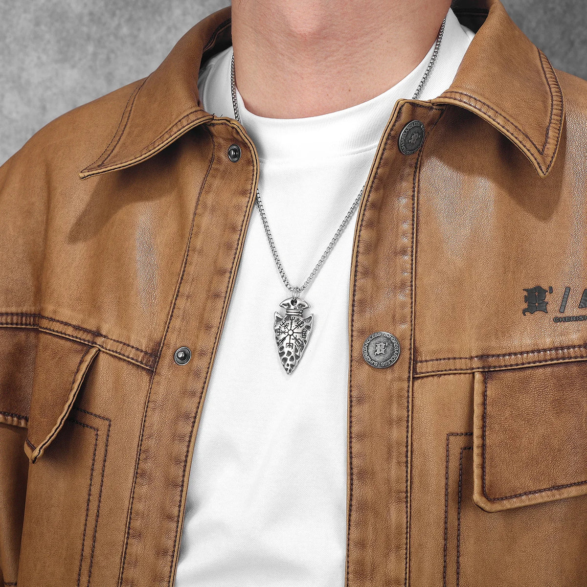 PENDRA Spear Compass Steel Necklace