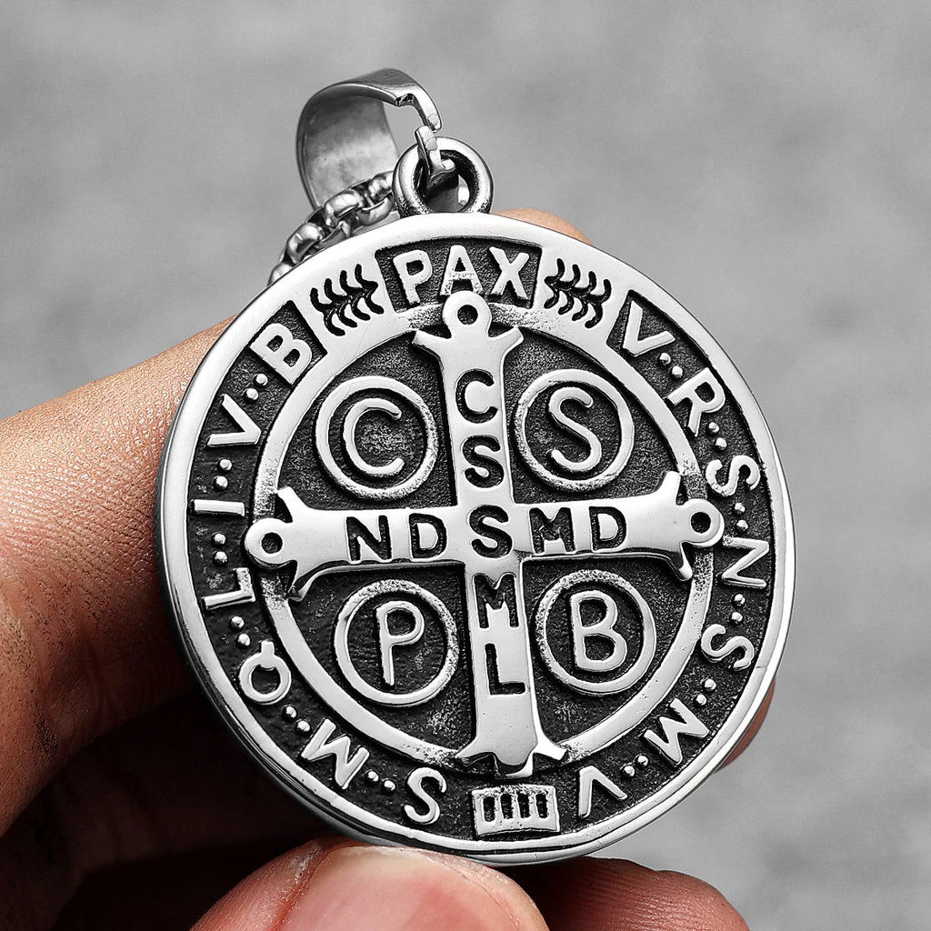 PENDRA Saint Benedict Exorcism Steel Necklace