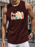 PENDRA Sports Sleeveless Hawaiian Seaside T-Shirt