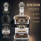 Route 66 100th Anniversary Gas Pump Shaped Whiskey Decanter 400ml Lead Free Crystal Liquor Bottle Retro American Road Culture