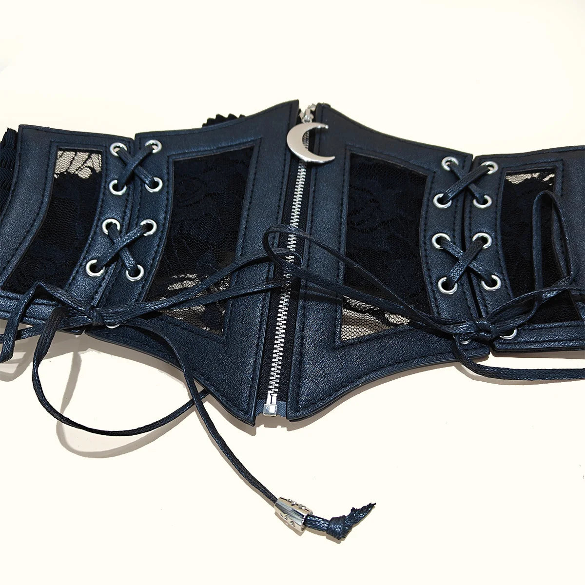 PENDRA Galaene Leather Lace Gothic Corset Belt