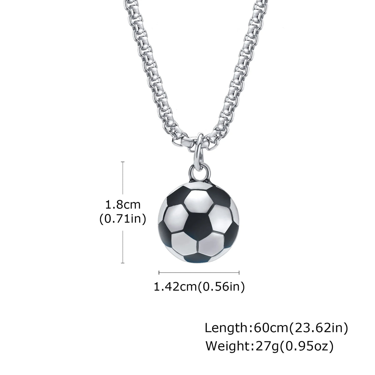 Men's Football Necklace,Classic Stainless Steel Football Pendant Necklace,Football Team Fan Jewelry