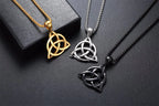 Lucky Triquetra Knot Charm Pendant Necklace Stainless Steel Irish Jewelry for Men Unisex