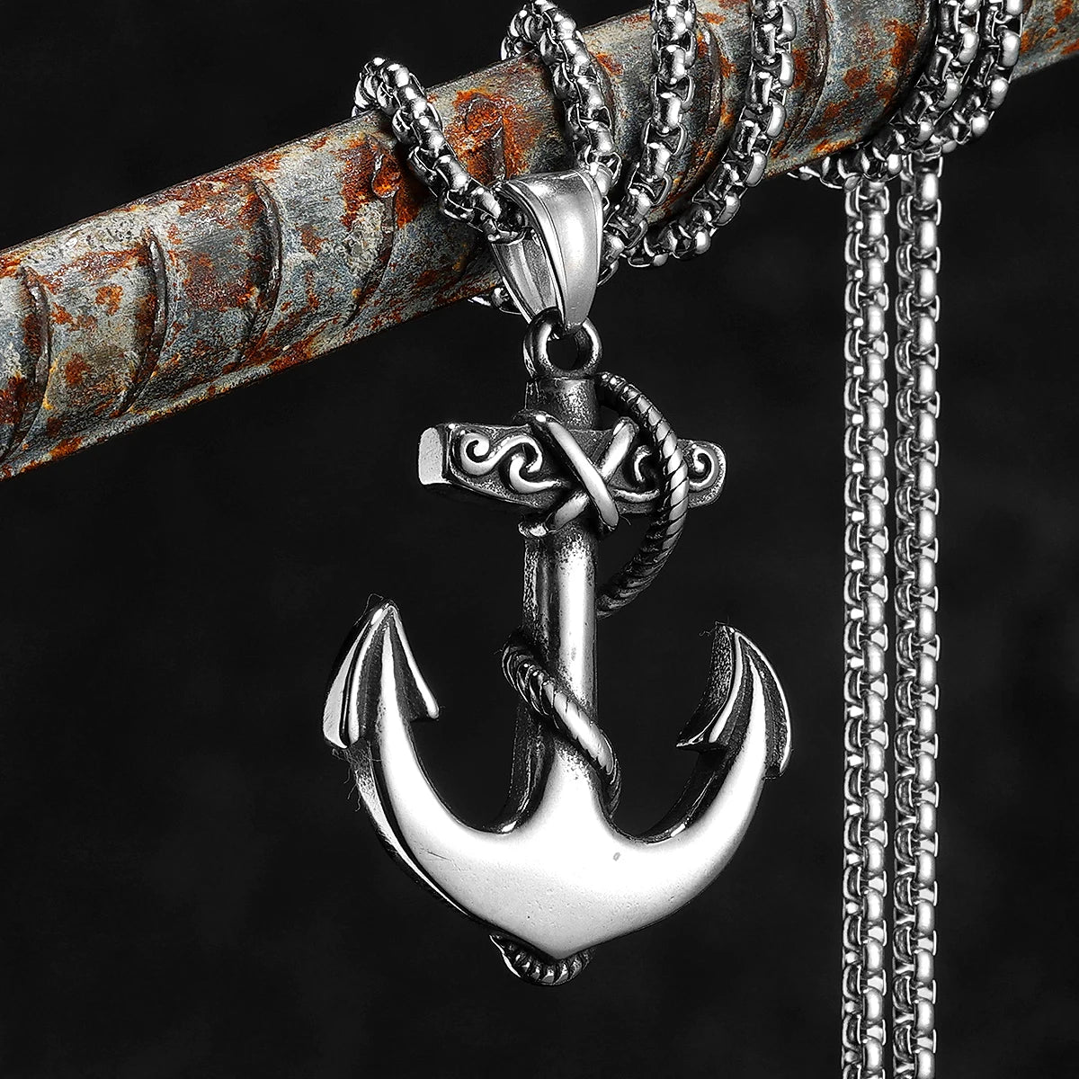 PENDRA Pirate Anchor Steel Necklace
