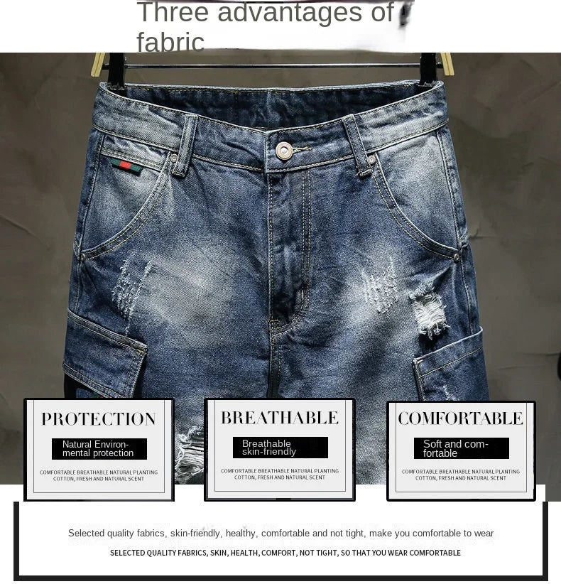PENDRA Washed Distressed Ripped Pants