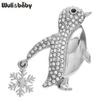 PENDRA Lovely Taking Snowflake Penguin Brooch
