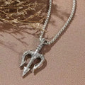 PENDRA Neptune Trident Stainless Steel Pendant Necklace