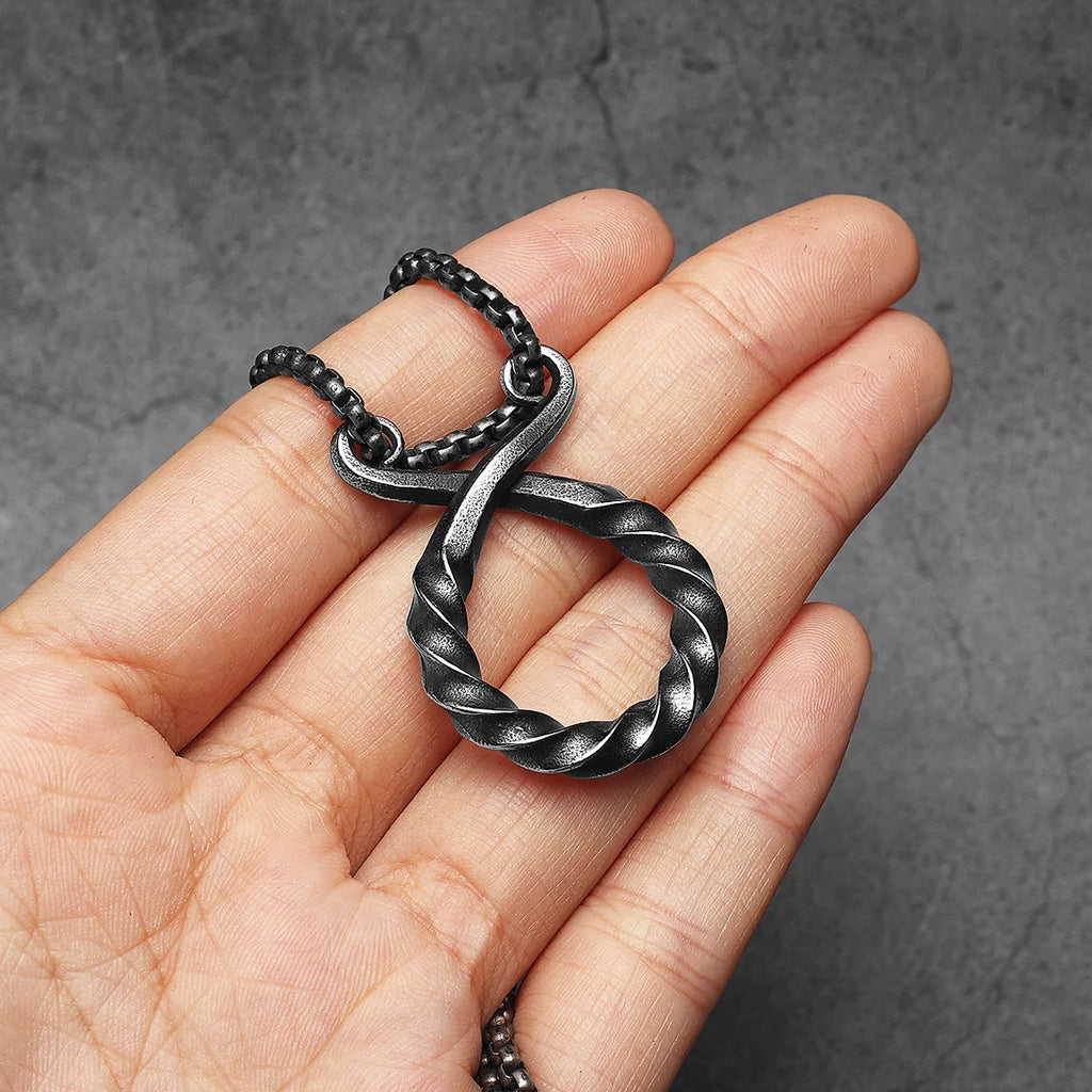 PENDRA Troll Cross Ancient Steel Necklace