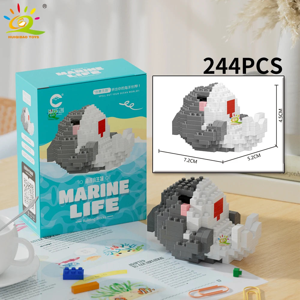 PENDRA Cute Shark Micro Building Set