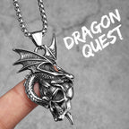 PENDRA Dragon Skull Steel Necklace