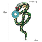 PENDRA Serpentine Enamel Snake Brooch