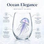 PENDRA Jellyfish Ocean Crystal-Clear 300ml Whiskey Glass