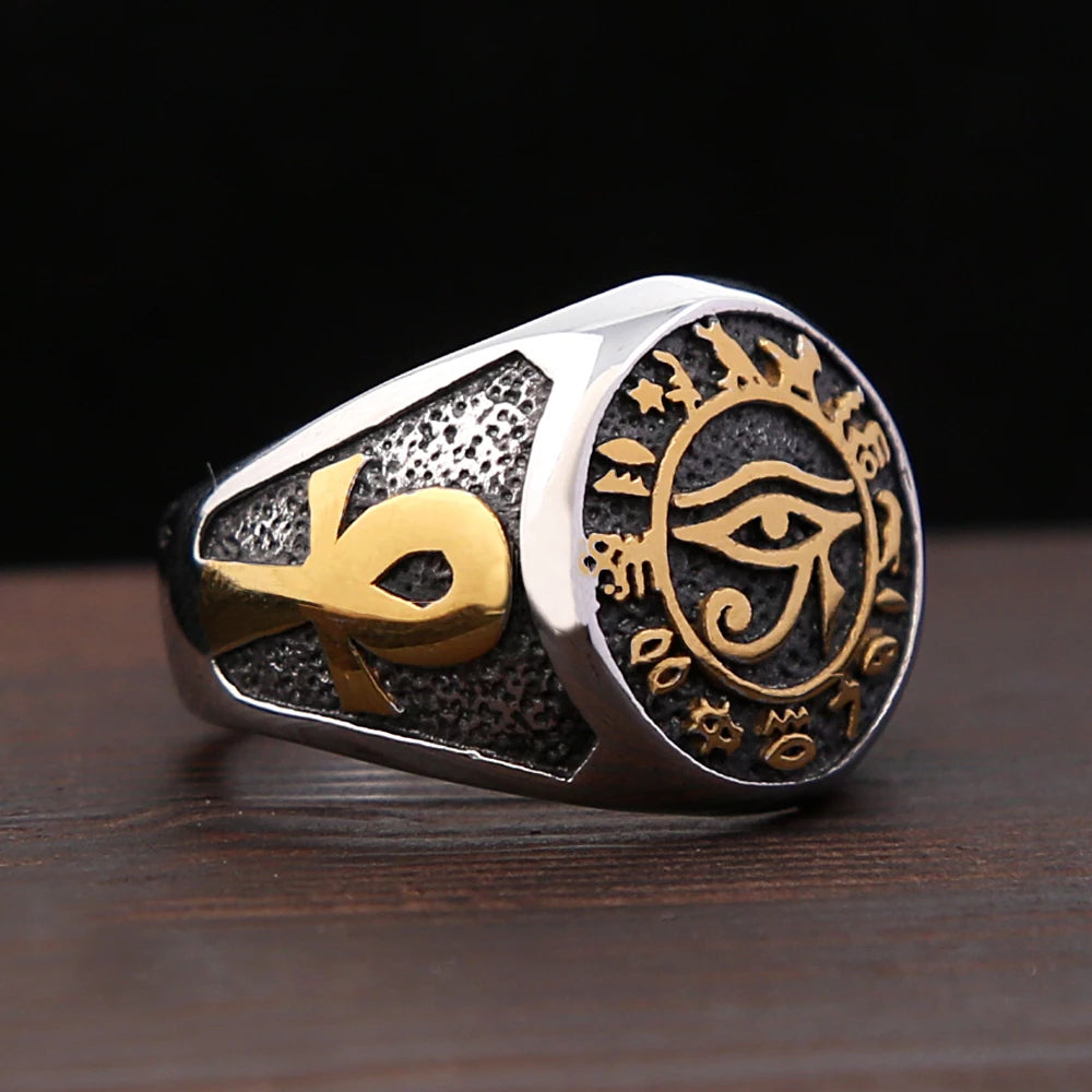 PENDRA Horus Egyptian Eye of Horus Ring