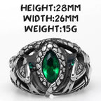 Devil's Eye Gemstone Snake Animal Stainless Steel Mens Womens Rings Punk Trendy For Male Biker Jewelry Creativity Gift Wholesale