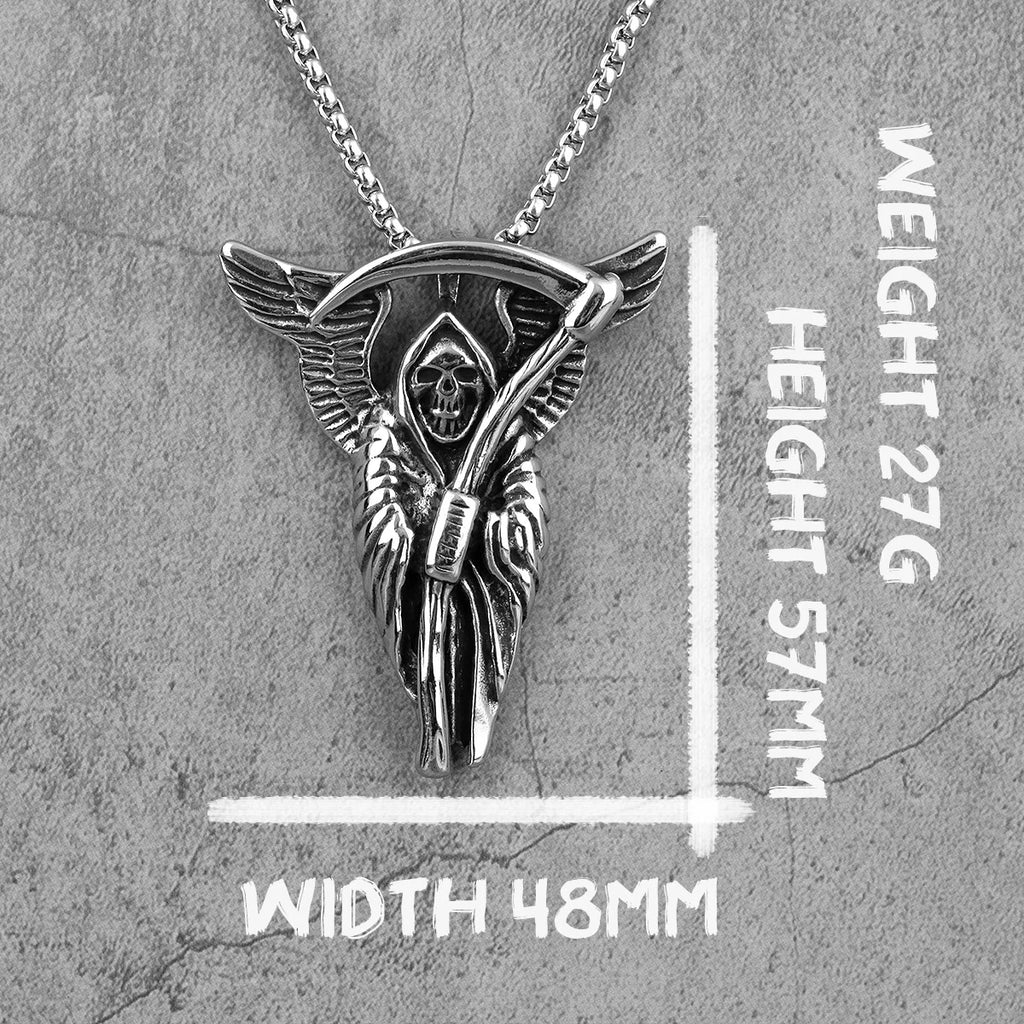 PENDRA Grim Reaper Death Steel Necklace