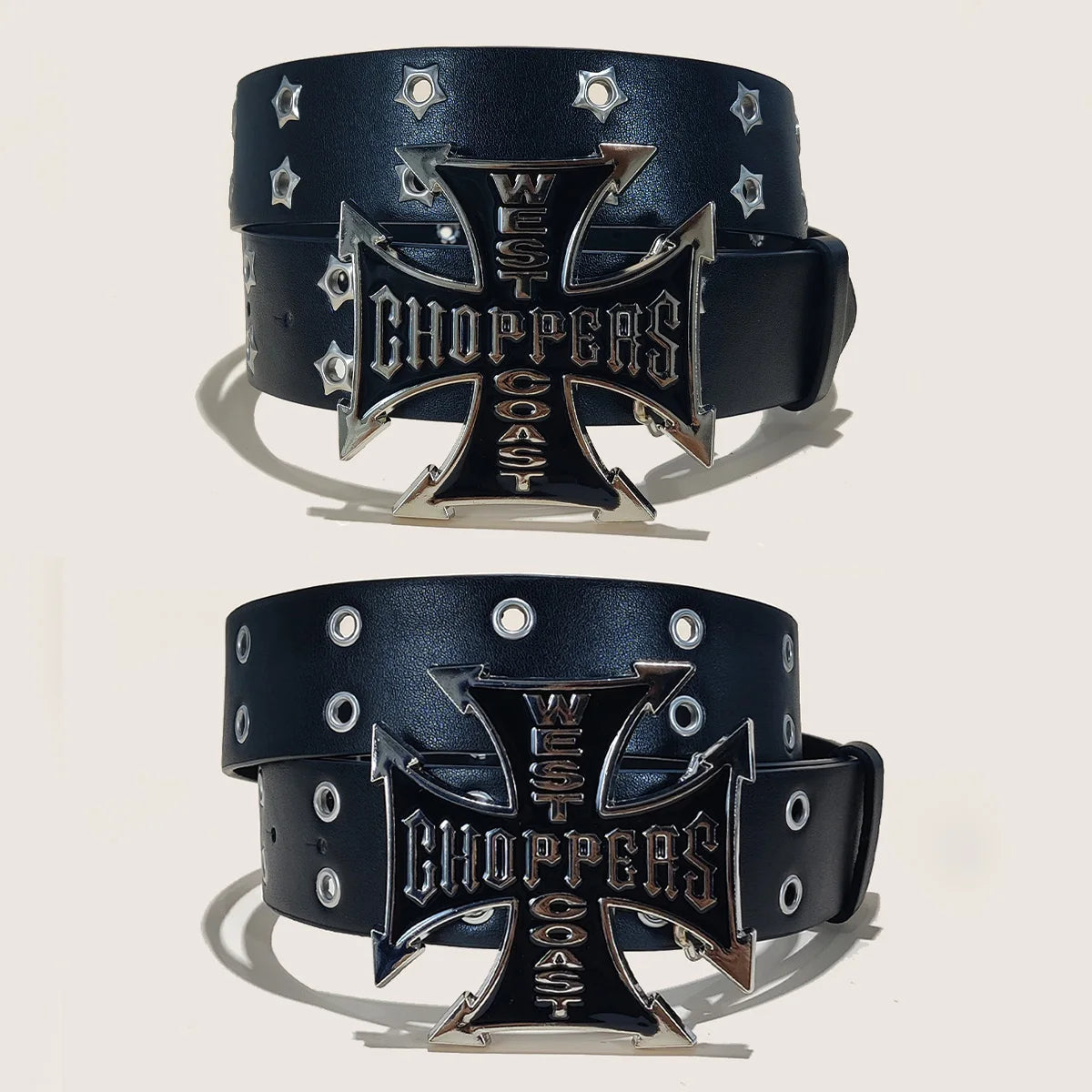 Punk Y2K Big Cross Buckle Luxury Designer Jeans Belt For Men Korean PU leather Belt Female Waistband Gothic Casual Accessories