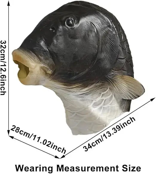 Funny Fish Latex Mask Halloween Costume Realistic Carp Head Mask for Party Cosplay Masquerade
