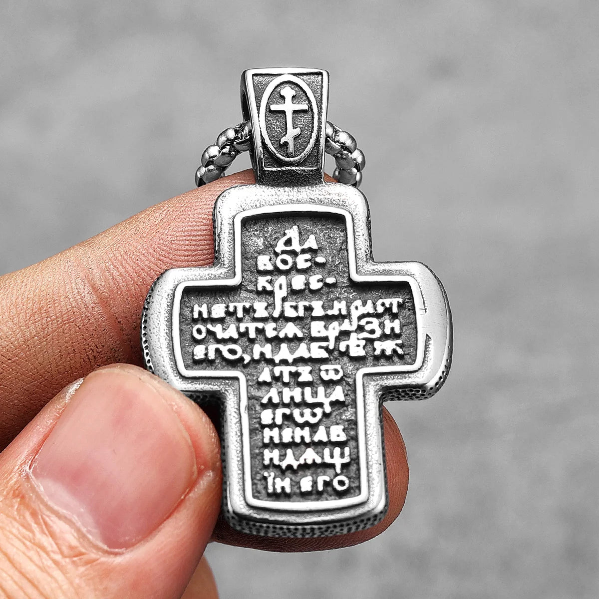 PENDRA Religion Jesus Cross Steel Necklace
