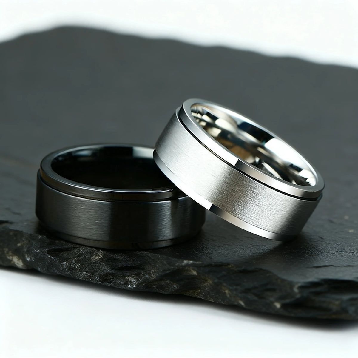 PENDRA Spinner Wedding Steel Ring