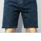 Men's Denim Shorts 2025 Summer Thin Five-point Pants Versatile Simple CowBoys Korean Blue Overalls Denim Short Medium Pants Man