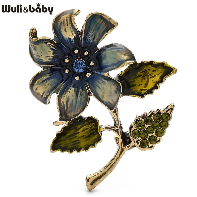 PENDRA Floravintage Vintage Enamel Flower Brooch