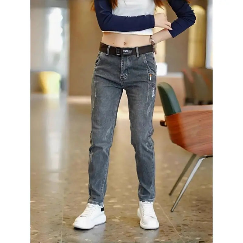 Men's Pants Korean Style 2025 Autumn New Men's Slim Straight Elastic High-end Casual Trousers Spring Autumn Low Rise Jeans