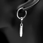 Hiphop Bullet Punk Rock Ear Clip For Men Women Stainless Steel Silver Color Party Hottie Hoop Dangle Earrings Male Jewelry