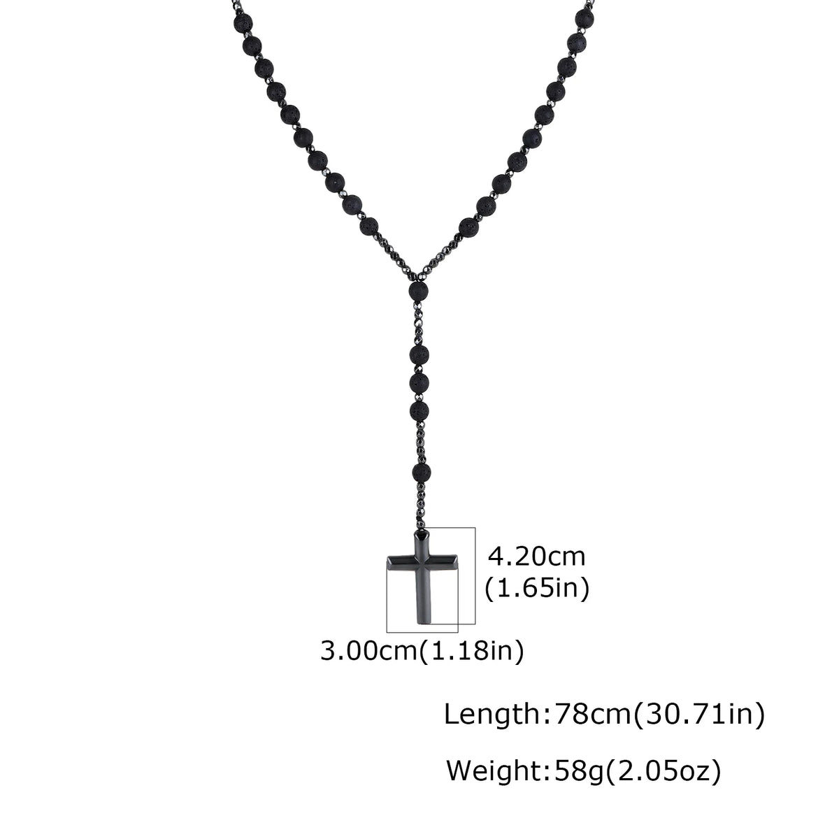 PENDRA Cross Tiger Rosary Necklace