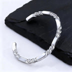 Vintage Twisted Open Bracelet for Men,Stainless Steel Irregular Twisted Bangle,Retro Punk Jewelry Gift