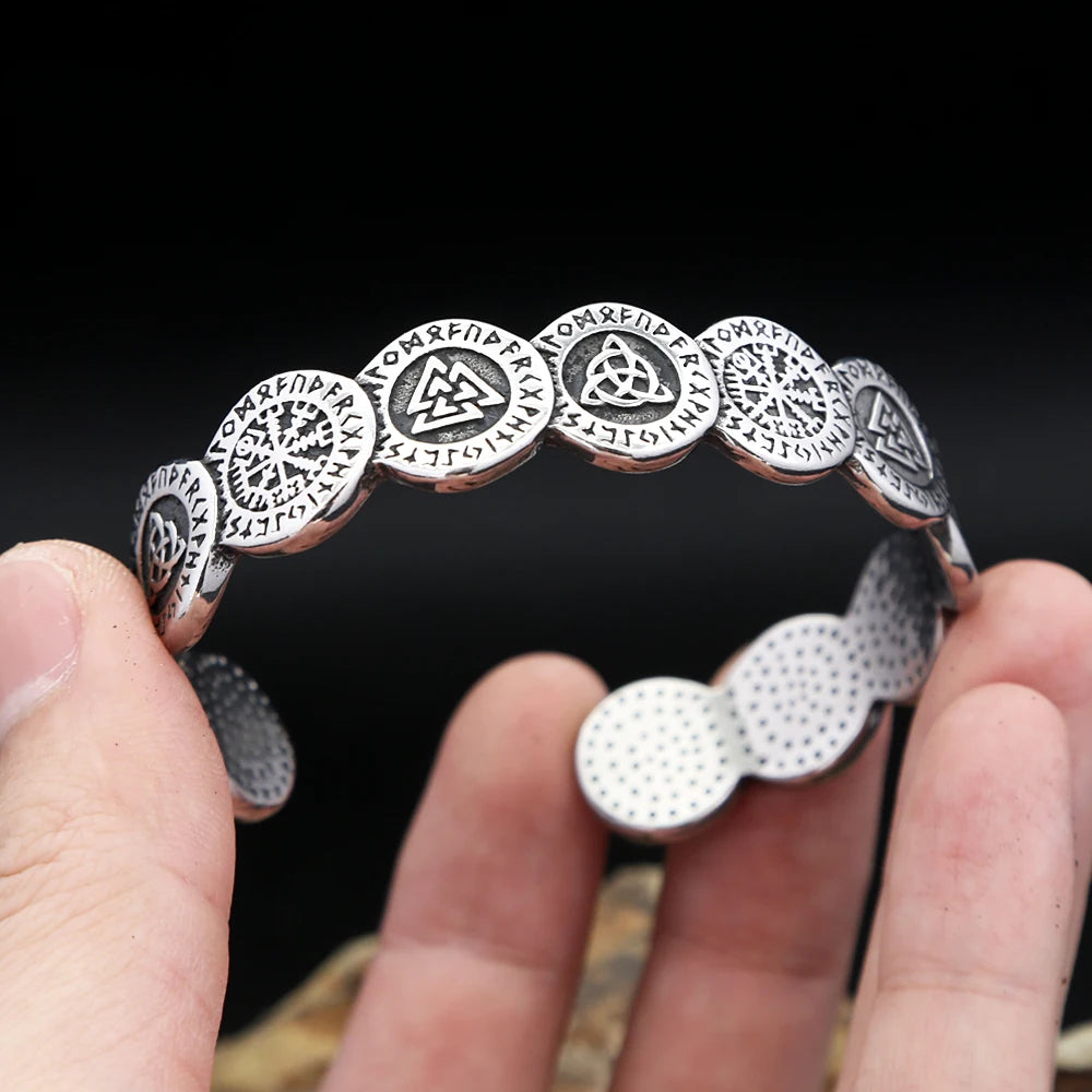 PENDRA Valknut Stainless Steel Nordic Rune Bracelet