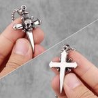 PENDRA Skull Cross Sword Steel Necklace