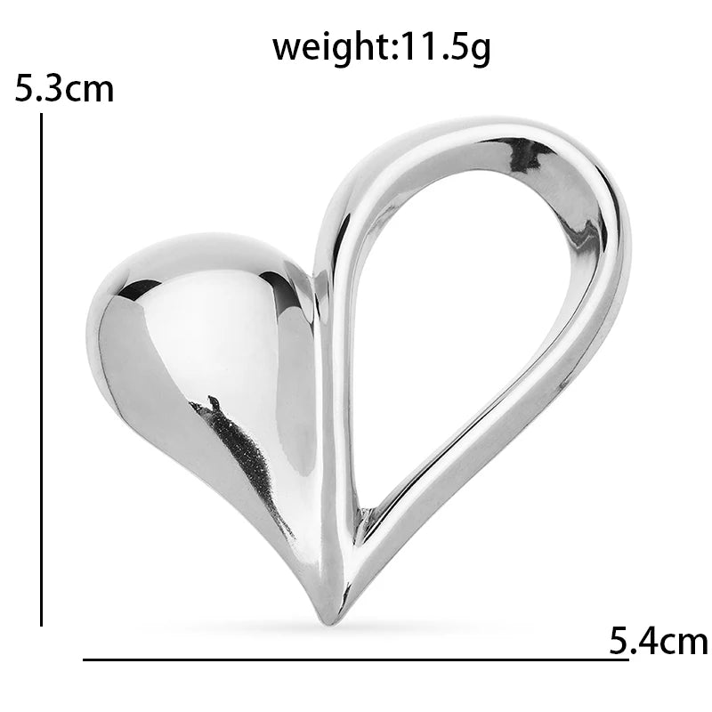 PENDRA Stainless Steel Heart Brooch