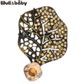 PENDRA Leafelle Rhinestone Crystal Leaf Brooch