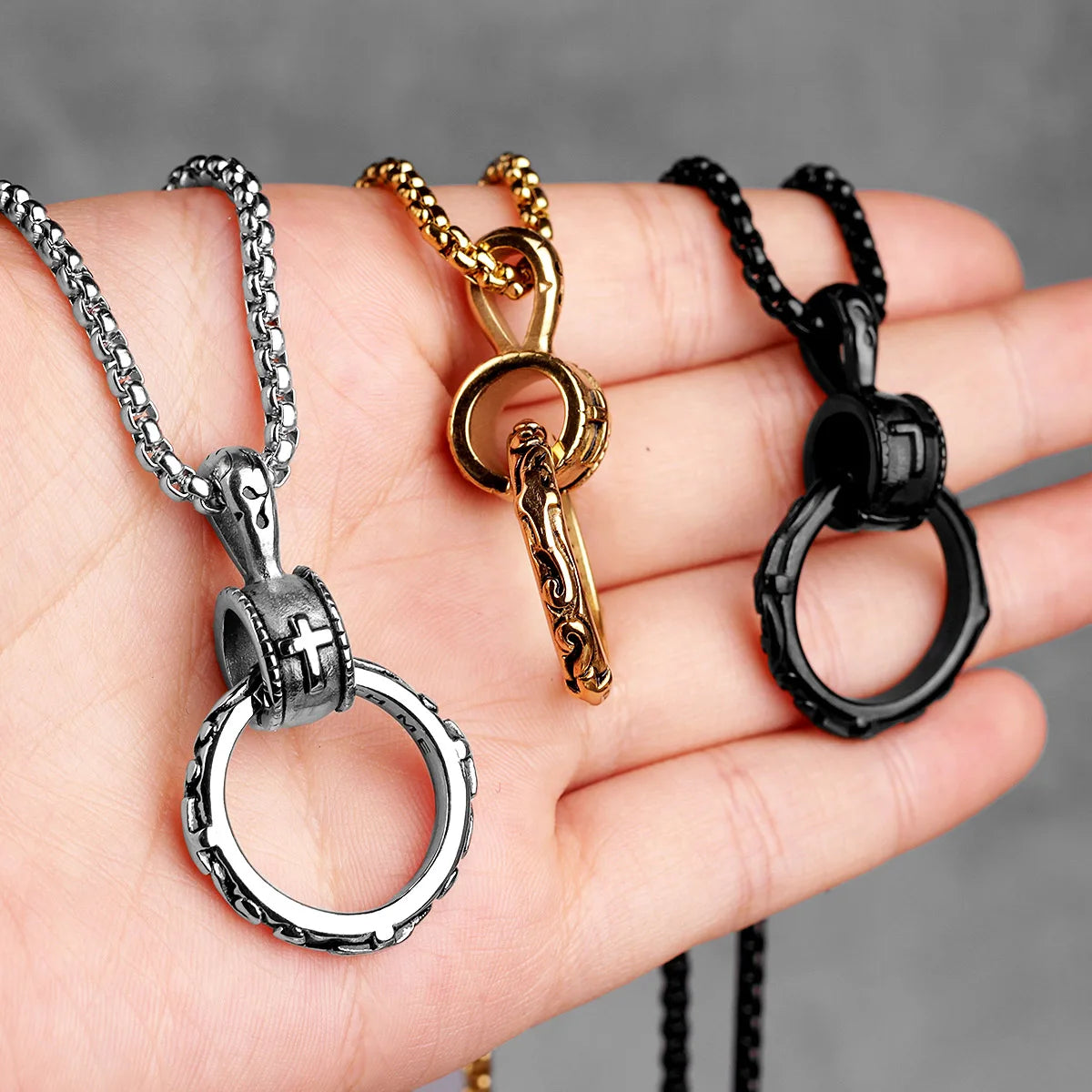 PENDRA Cross Steel Ring