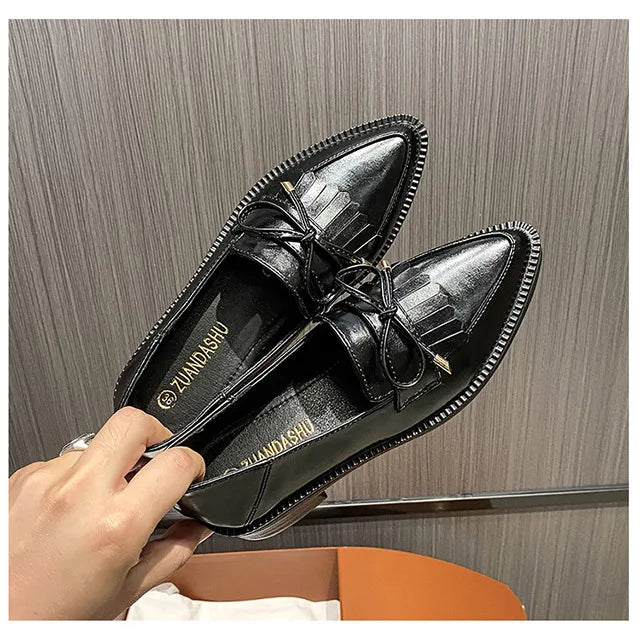 PENDRA Leather Platform British Small Shoes