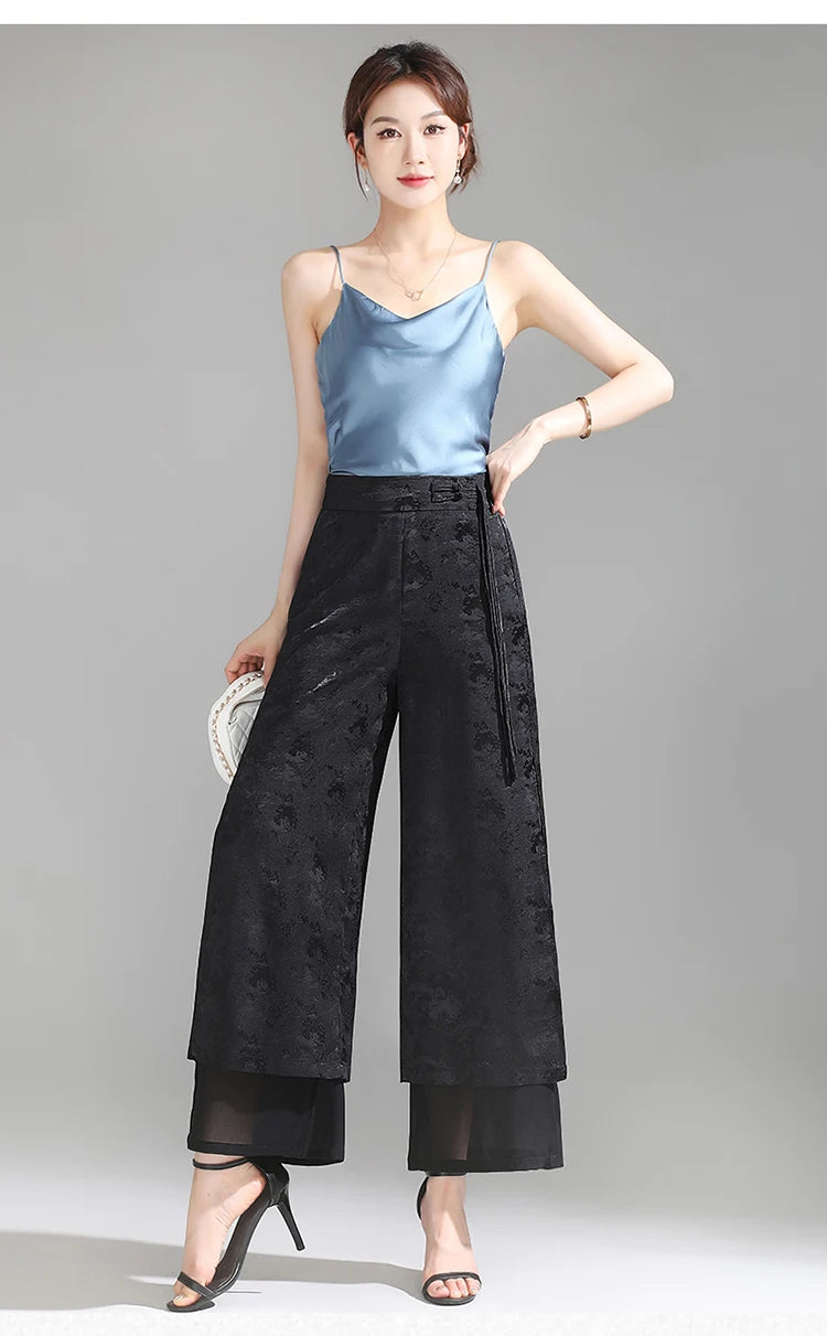 PENDRA Chiffon Wide Trousers Pants
