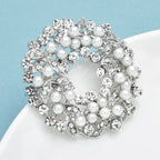 PENDRA Wreathfleur Elegant Pearl Flower Wreath Brooch