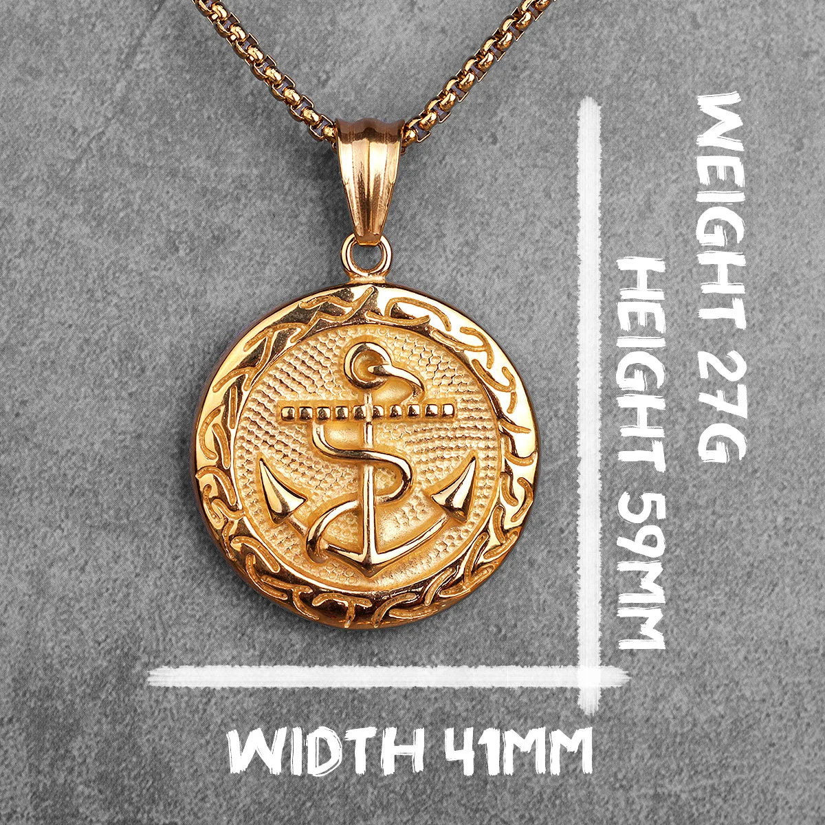 PENDRA Anchor Medals Boyfriend Steel Necklace