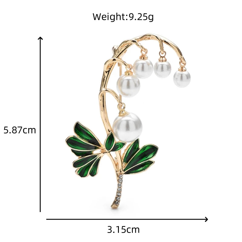 PENDRA Enkiana Enkianthus Chinensis Pearl Flower Brooch