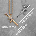 PENDRA Machine Gun M16 Steel Necklace