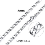 Figaro Necklace Men,Stainless Steel Curb Chain, Man Necklace, 5 to 8mm Link Chain