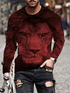 PENDRA Black White Lion Long-Sleeve Long Sleeve T-Shirt