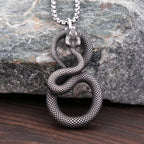 PENDRA Serpenta Vintage Stainless Steel Snake Pendant