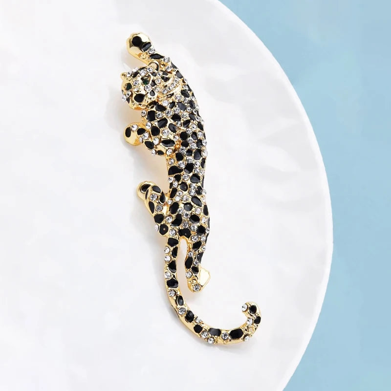 PENDRA Luxe Enamel Leopard Brooch
